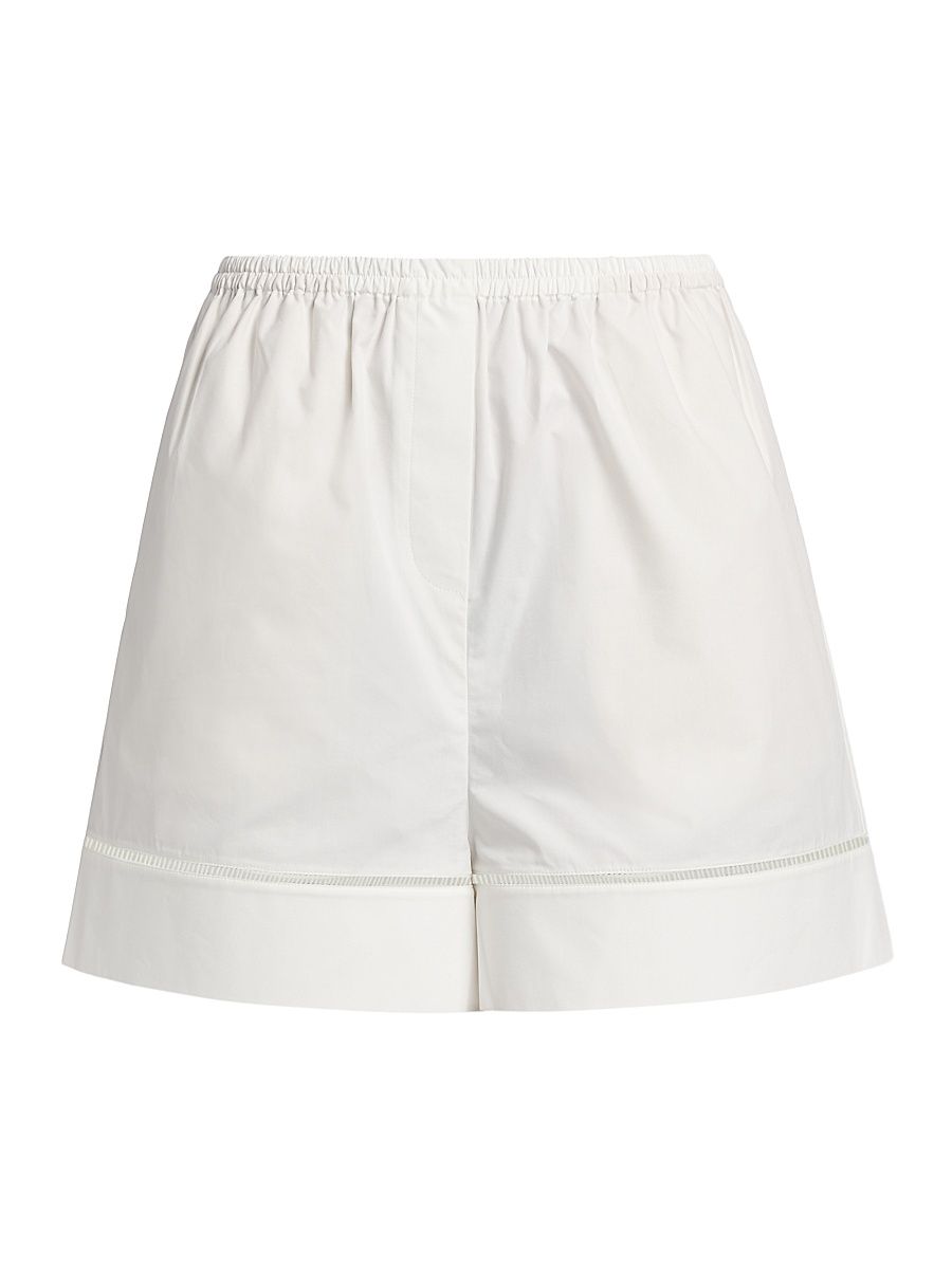 Women's Ladder Embroidered Poplin Shorts - Optic White - Size 2