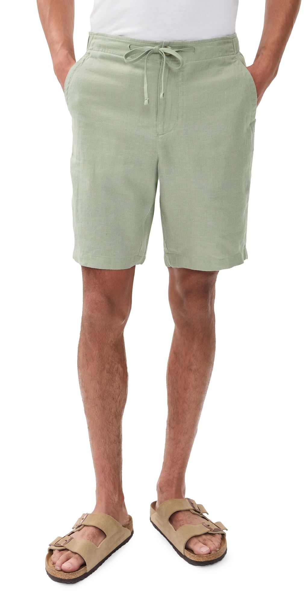 Vince Drawstring Hemp Shorts Matcha M