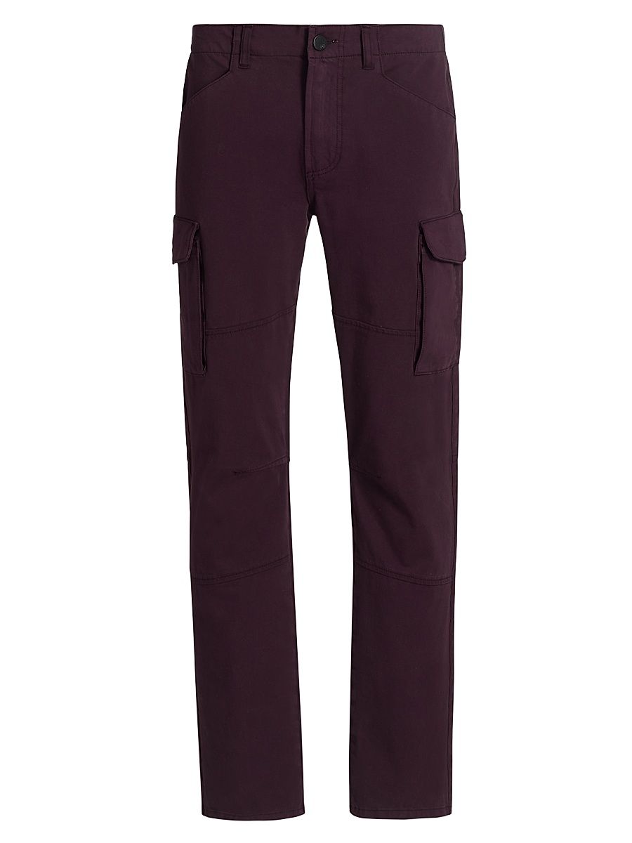 Men's Trooper Stretch-Denim Mid-Rise Cargo Pants - Plum - Size 36