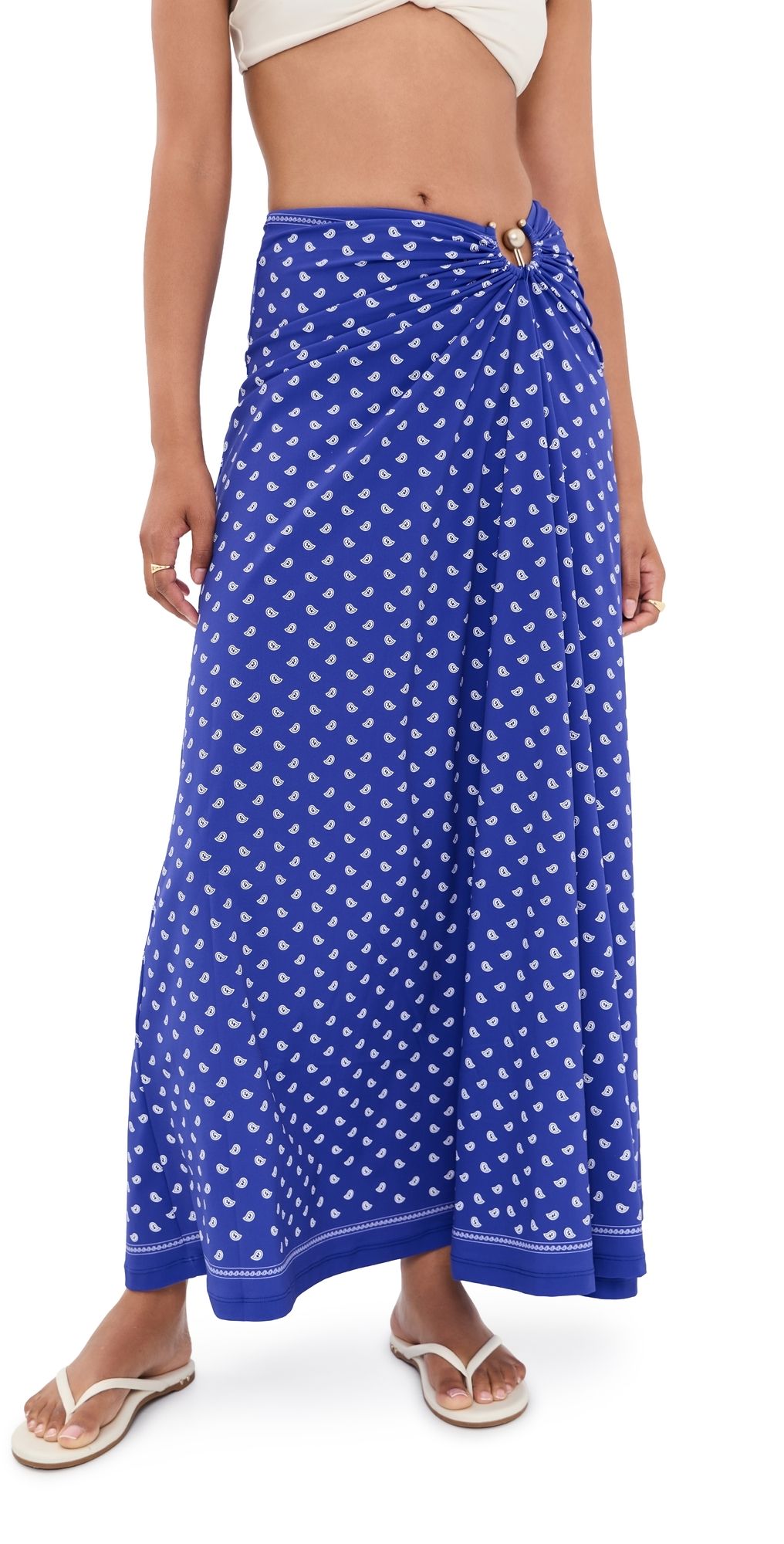 Christopher Esber Bandana Ruched Orbit Skirt Indigo Bandana Print 6
