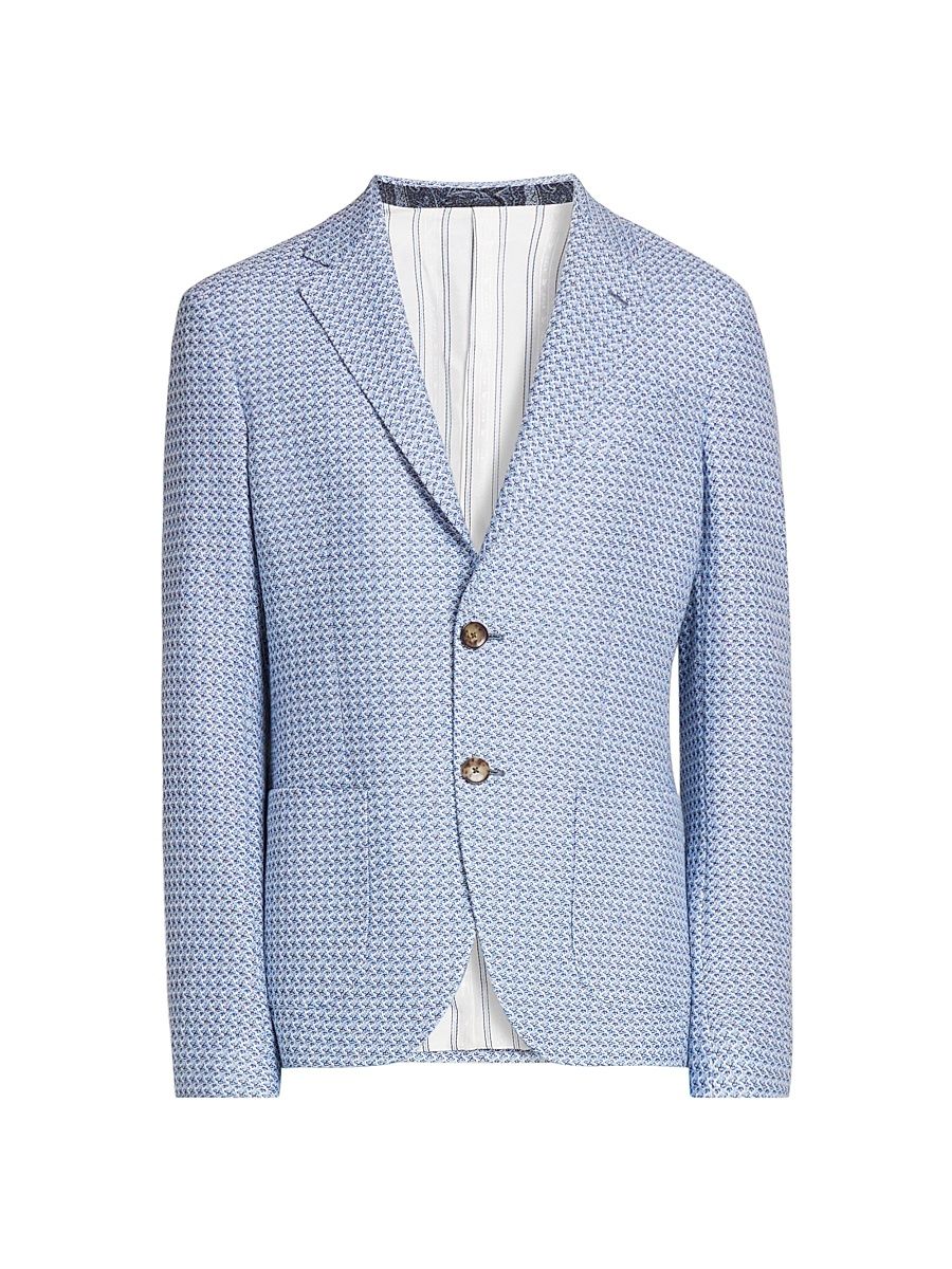 Men's Roma Honeycomb Cotton Sport Jacket - Multicolor Azzurro - Size 46