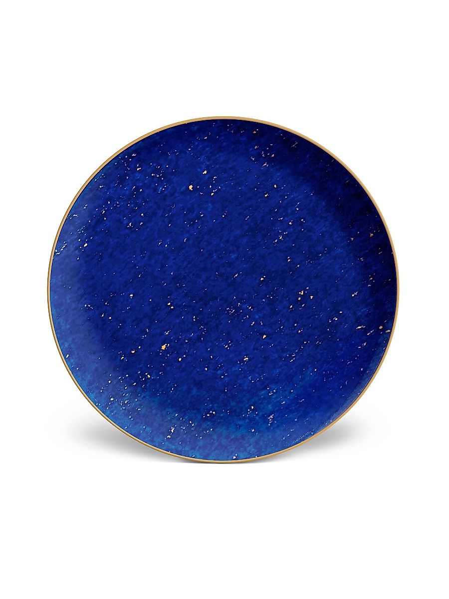Lapis-Look Limoges Porcelain & 24K Gold Dessert Plate