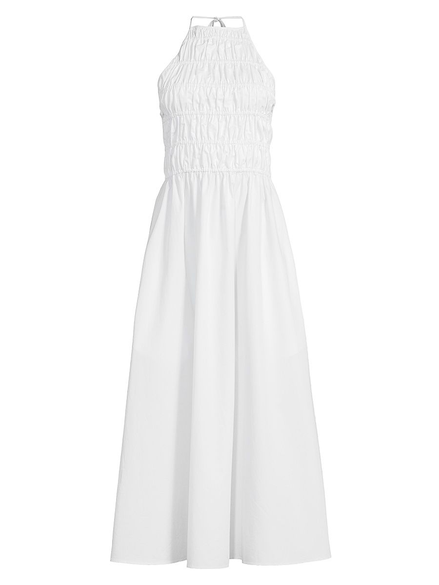Women's The Meira Cotton Sleeveless Midi-Dress - Optic White - Size Large