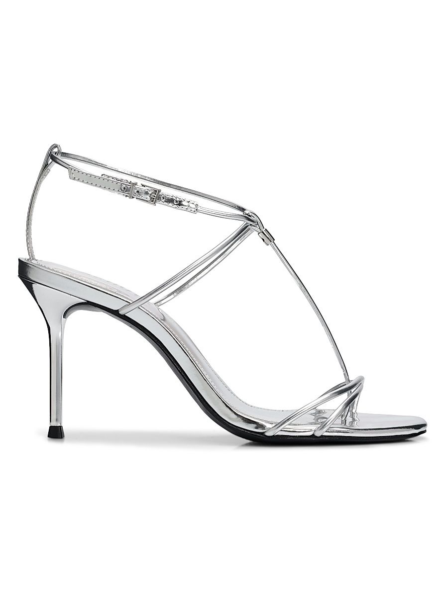 Women's Jules 90MM Leather Sandals - Prata - Size 11