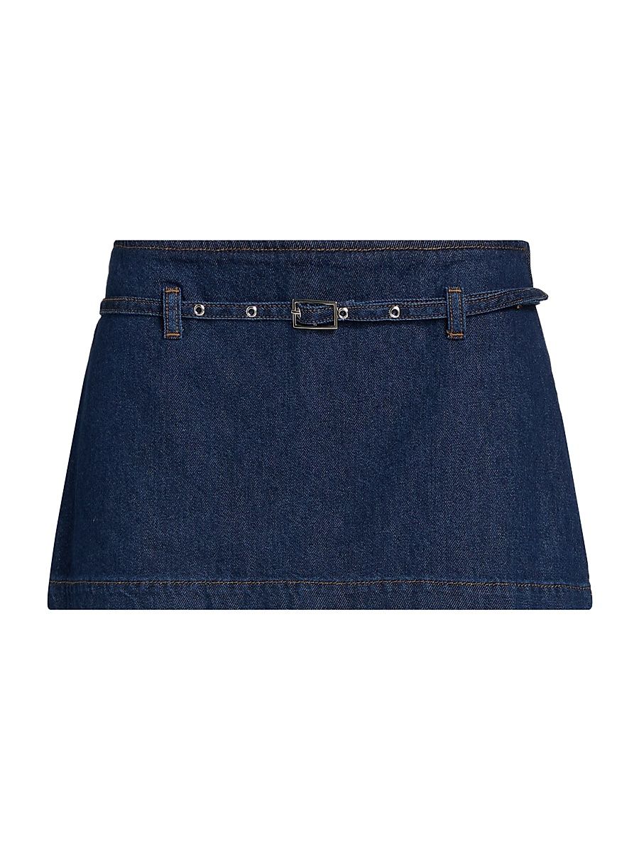 Women's Khloe Low-Rise Denim Skort - Biarritz Belted - Size 12