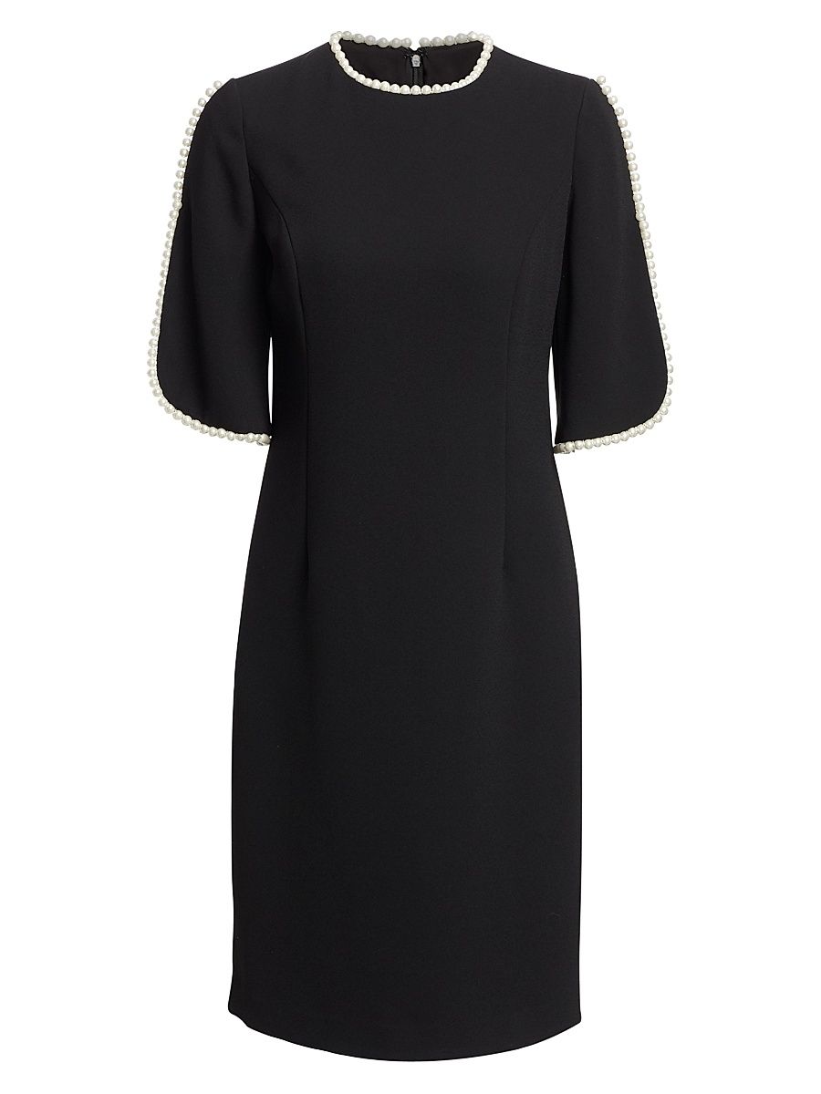 Women's Embellished Slit Sleeve Sheath Dress - Black - Size 16