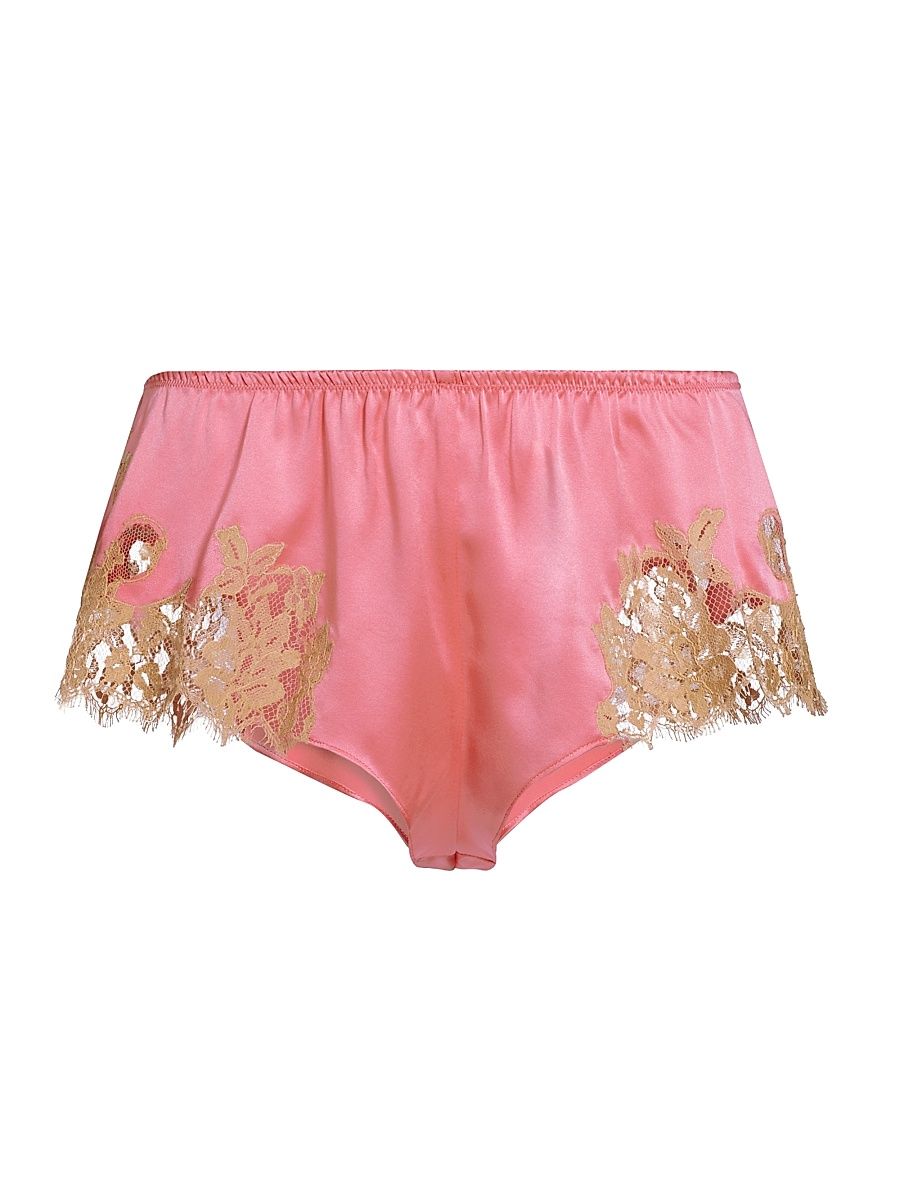 Women's Loungewear Orchid Lace-Trimmed Shorts - Rose Sucre - Size Medium