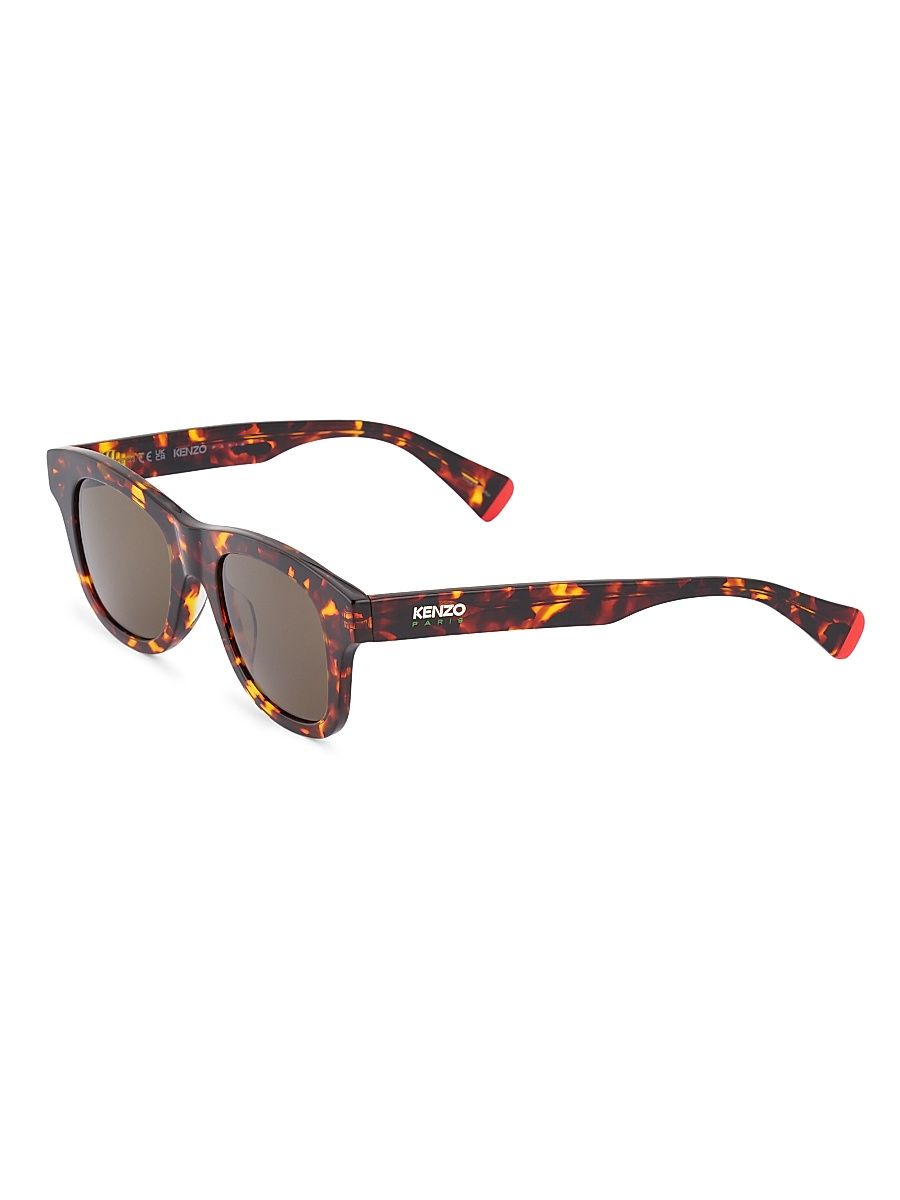 Men's 49MM Square Sunglasses - Brown Tortoise