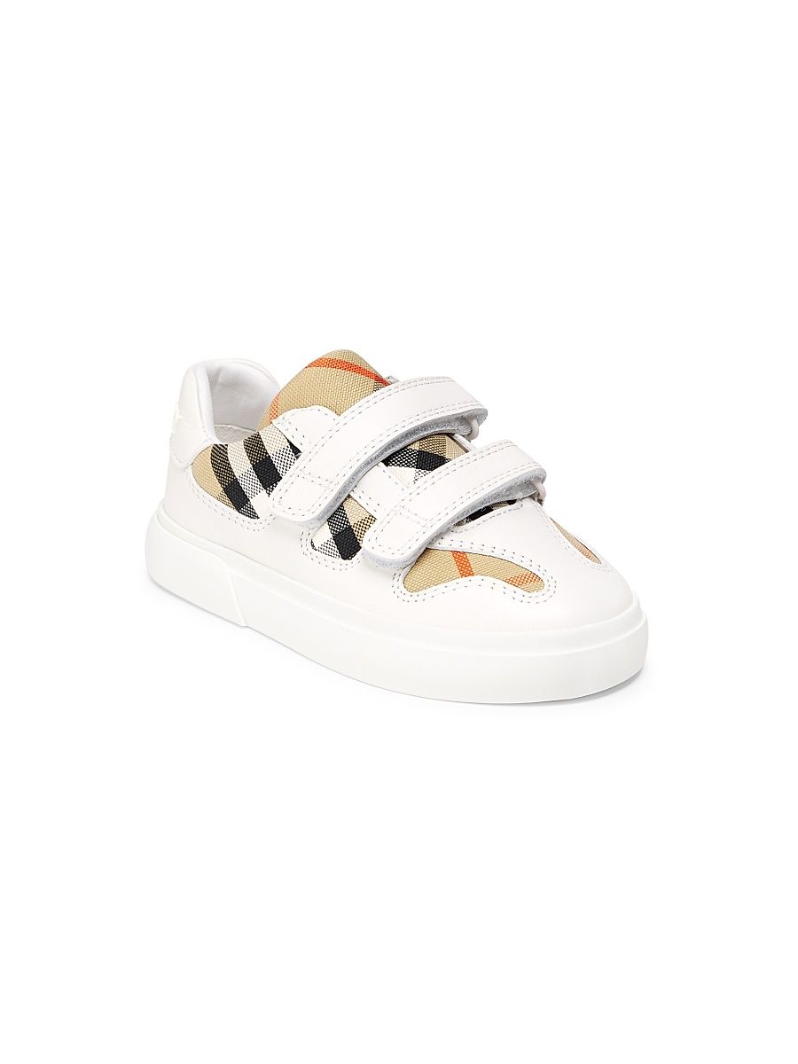 Baby's Noah Check Cotton & Leather Sneakers - Sand Check - Size 9.5 (Toddler)
