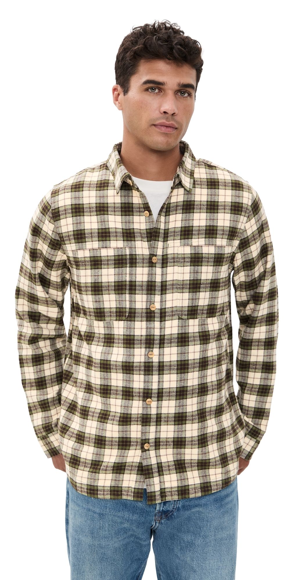 McTavish House Check Flannel Shirt Green Multi XL