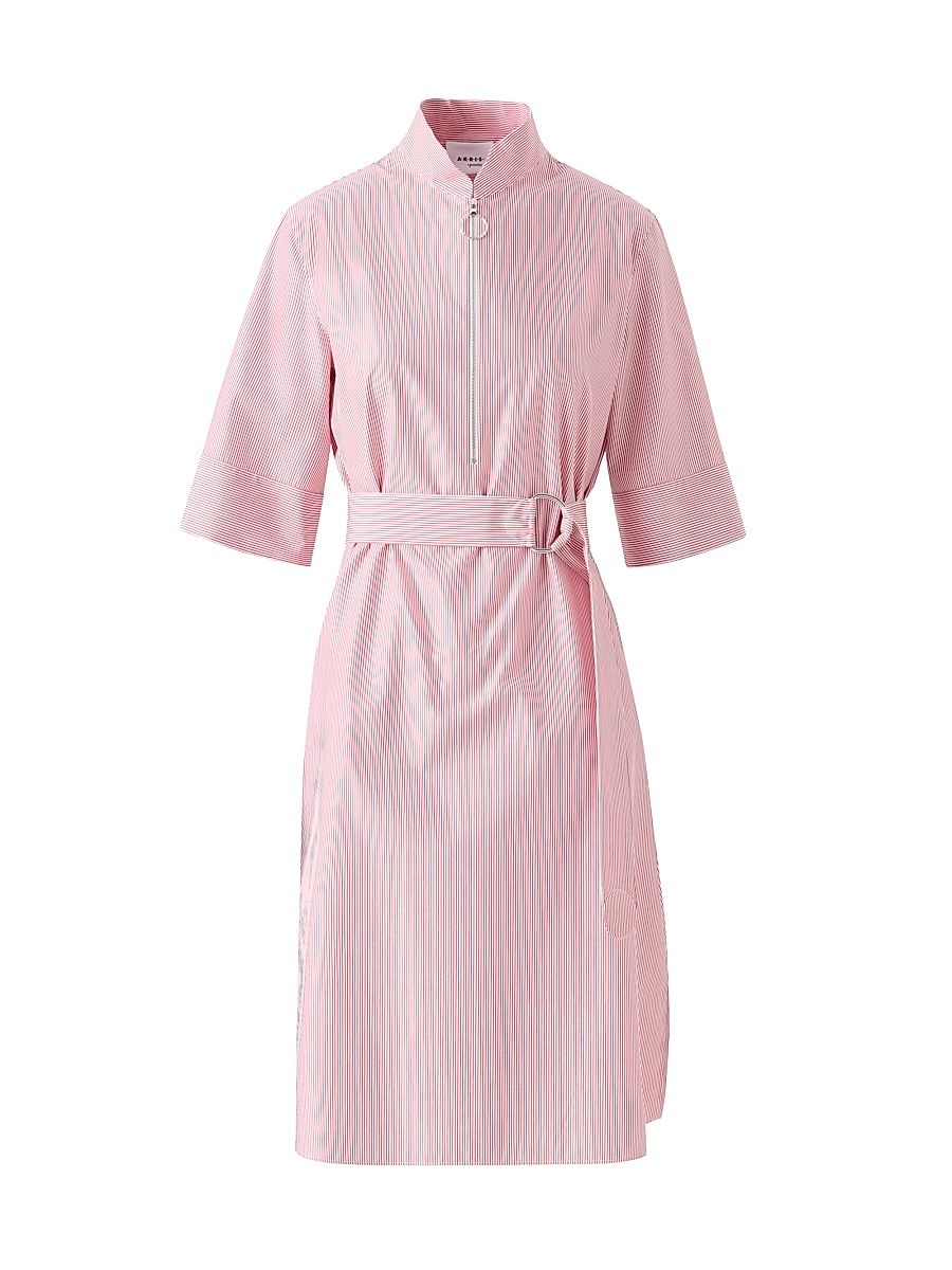 Women's Pinstriped Cotton Poplin Shirtdress - Cream Blush - Size 16