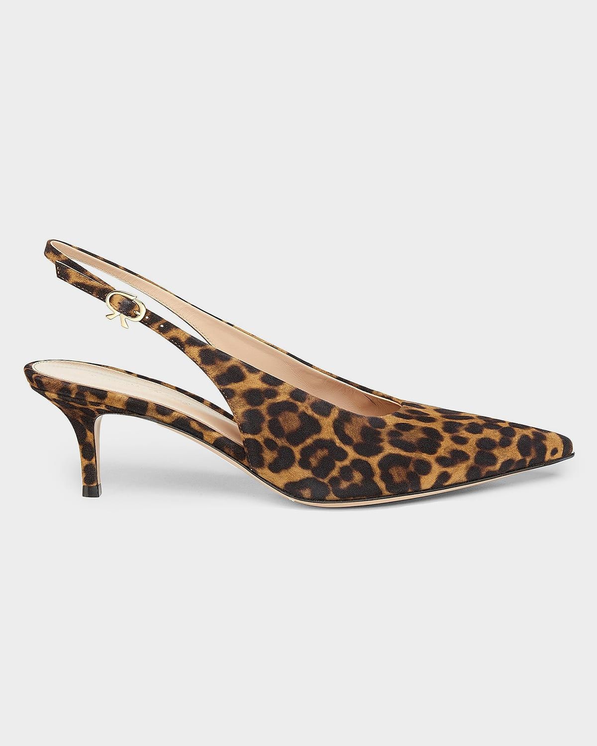 55mm Robbie Sling Leopard Print Kitten Heels