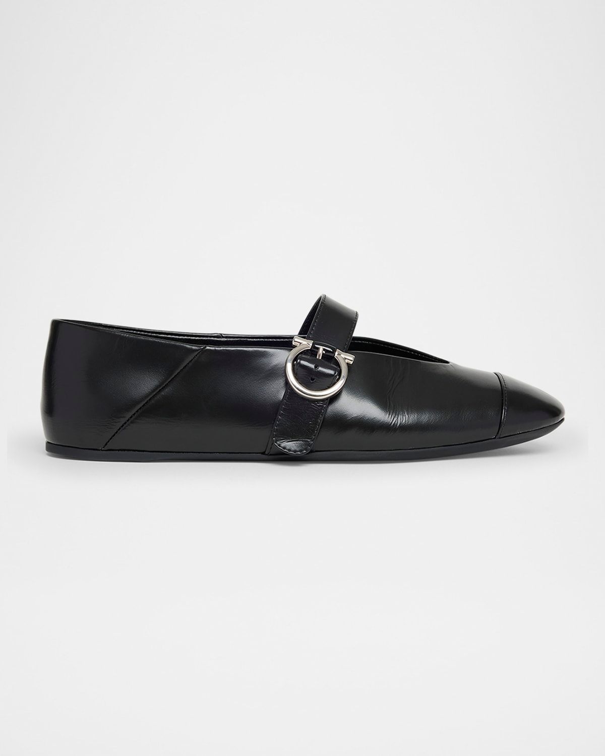 Nena Leather Gancio Buckle Ballerina Flats