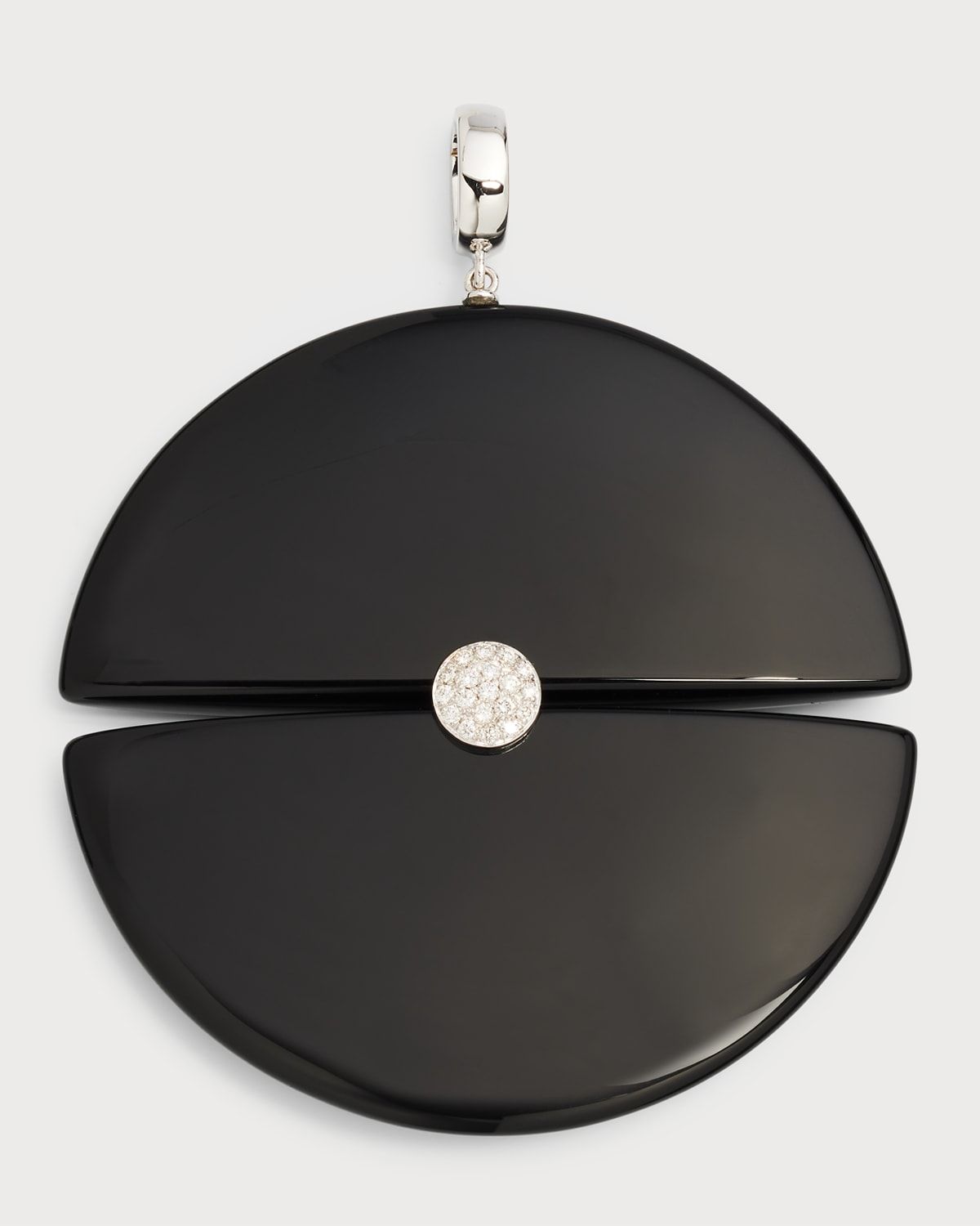 18K White Gold Universe Pendant with Black Onyx and Diamonds
