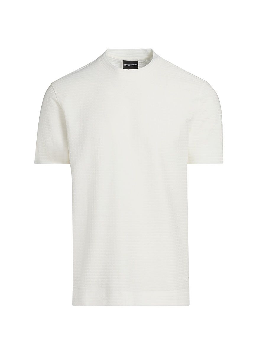Men's Box Stitch Cotton T-Shirt - Fancy White - Size XXXL