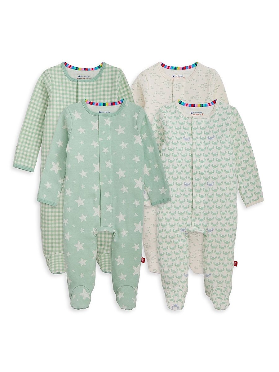 Baby Boy's 4-PAck Printed Cotton Footie Set - Grey Multi - Size 18 Months