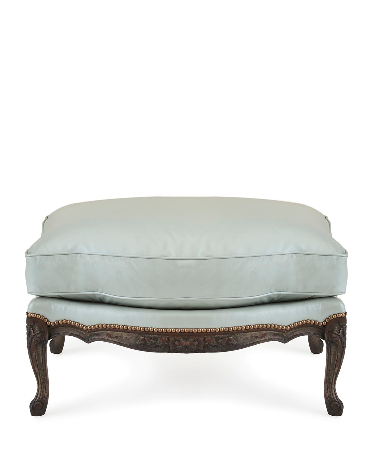 Bates Leather Ottoman