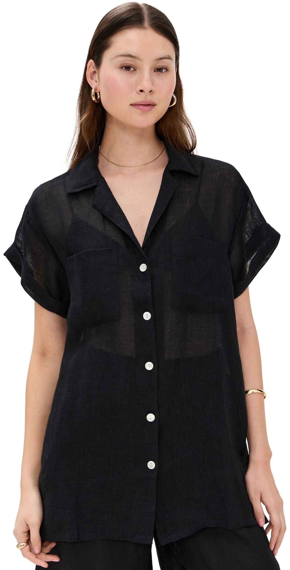 Vitamin A Playa Pocket Blouse Black S