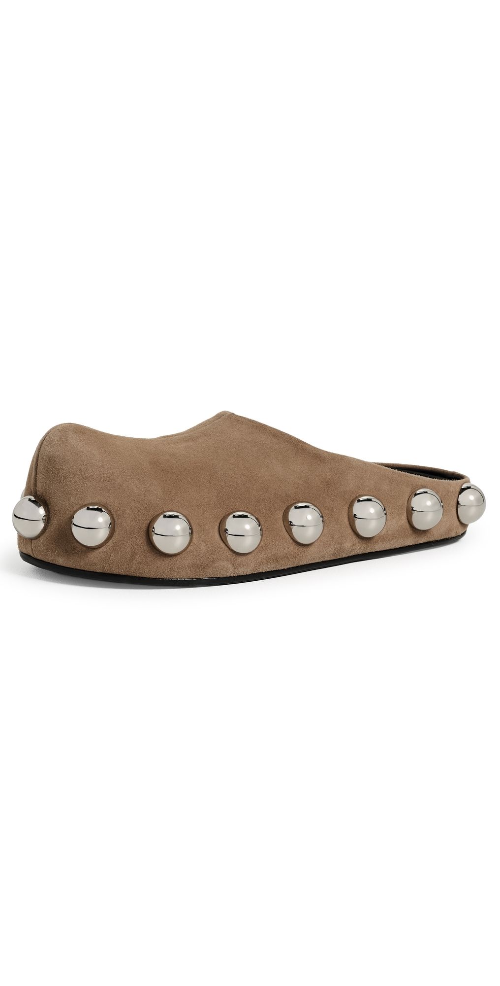 A. W.A. K.E. MODE Anki Suede Clogs Brown/Silver Studs 41