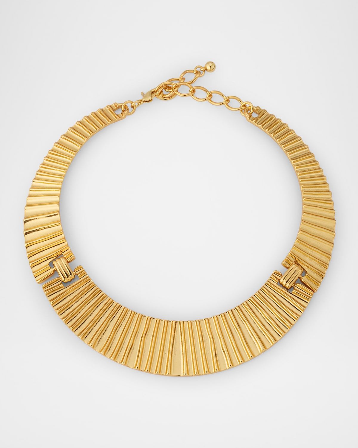 Three-Part Tapered Ribbed Choker Necklace