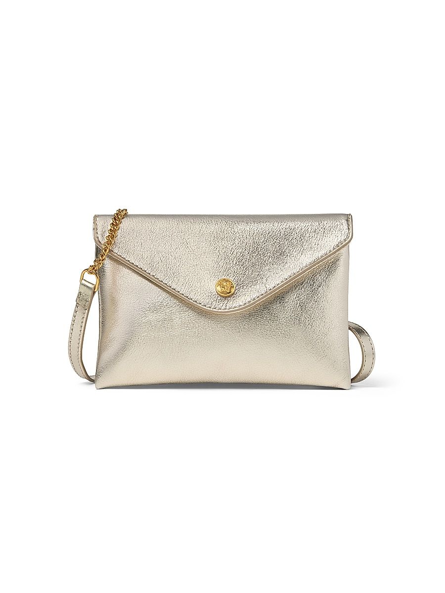 Laminated Leather Crossbody Bag - Platinum