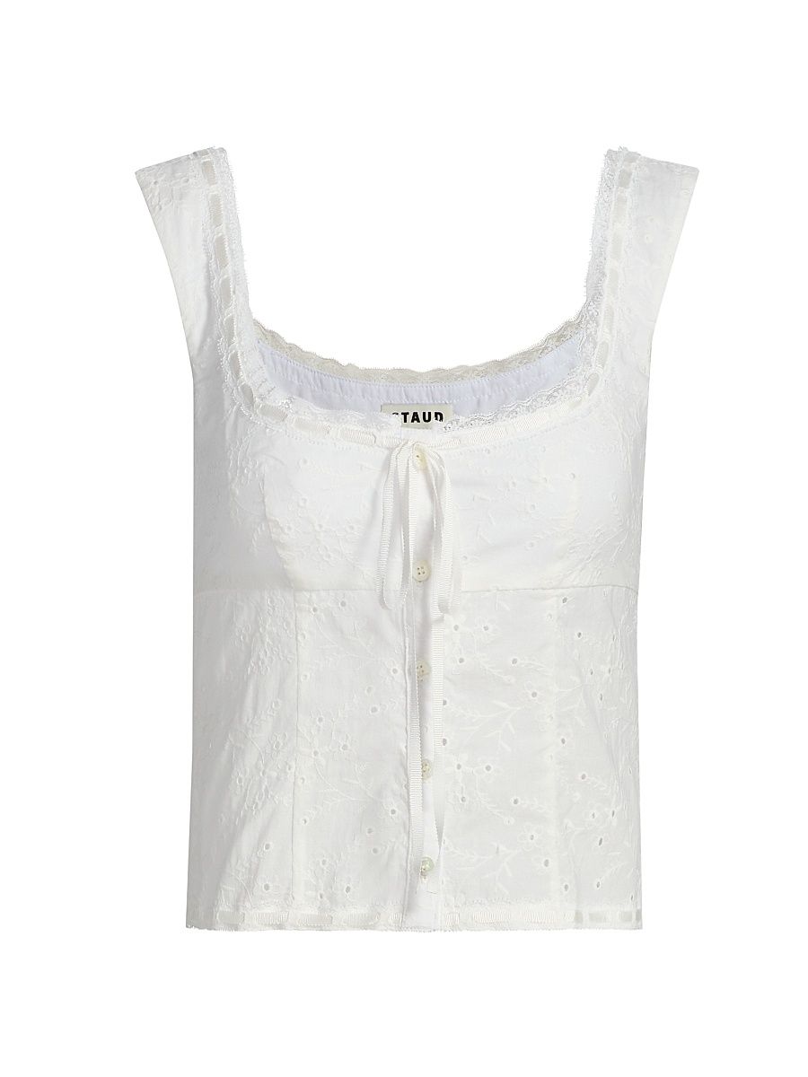 Women's Lou Eyelet Voile Top - White Eyelet - Size 14