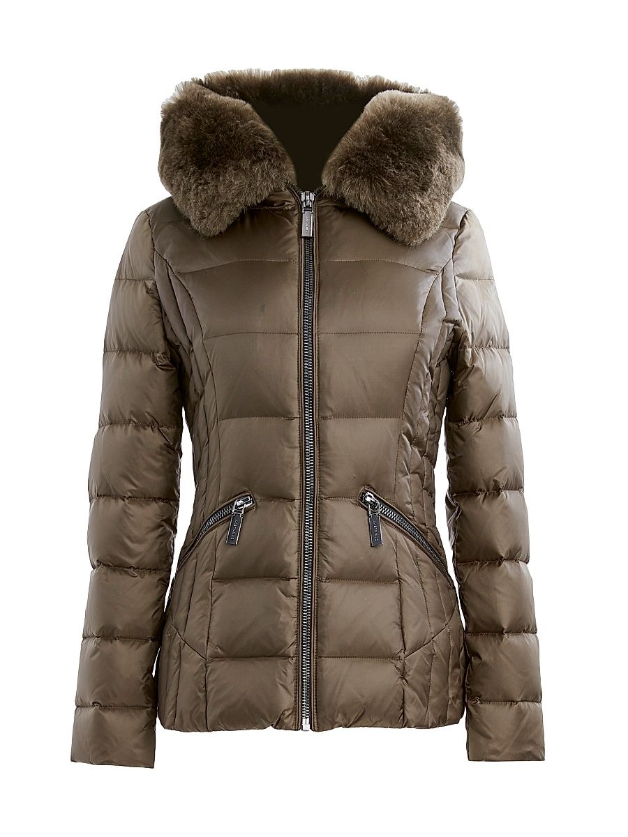Women's Nikki Hooded Down Puffer Jacket - Olive - Size XS