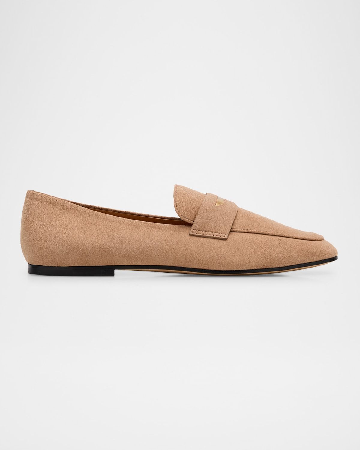 Suede Bar Detail Loafers