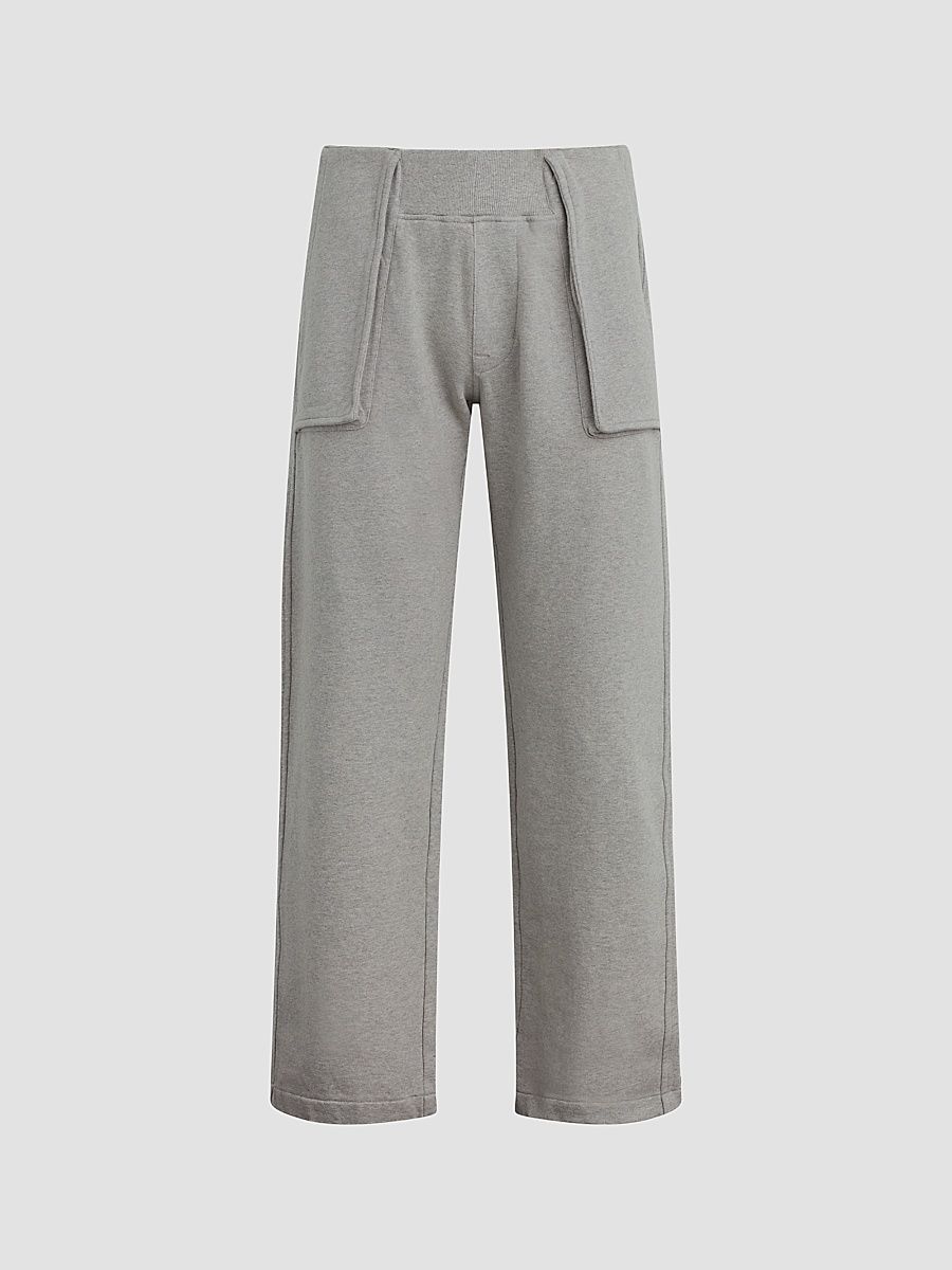 Men's French Terry Straight-Leg Pants - Heathered Grey - Size XL
