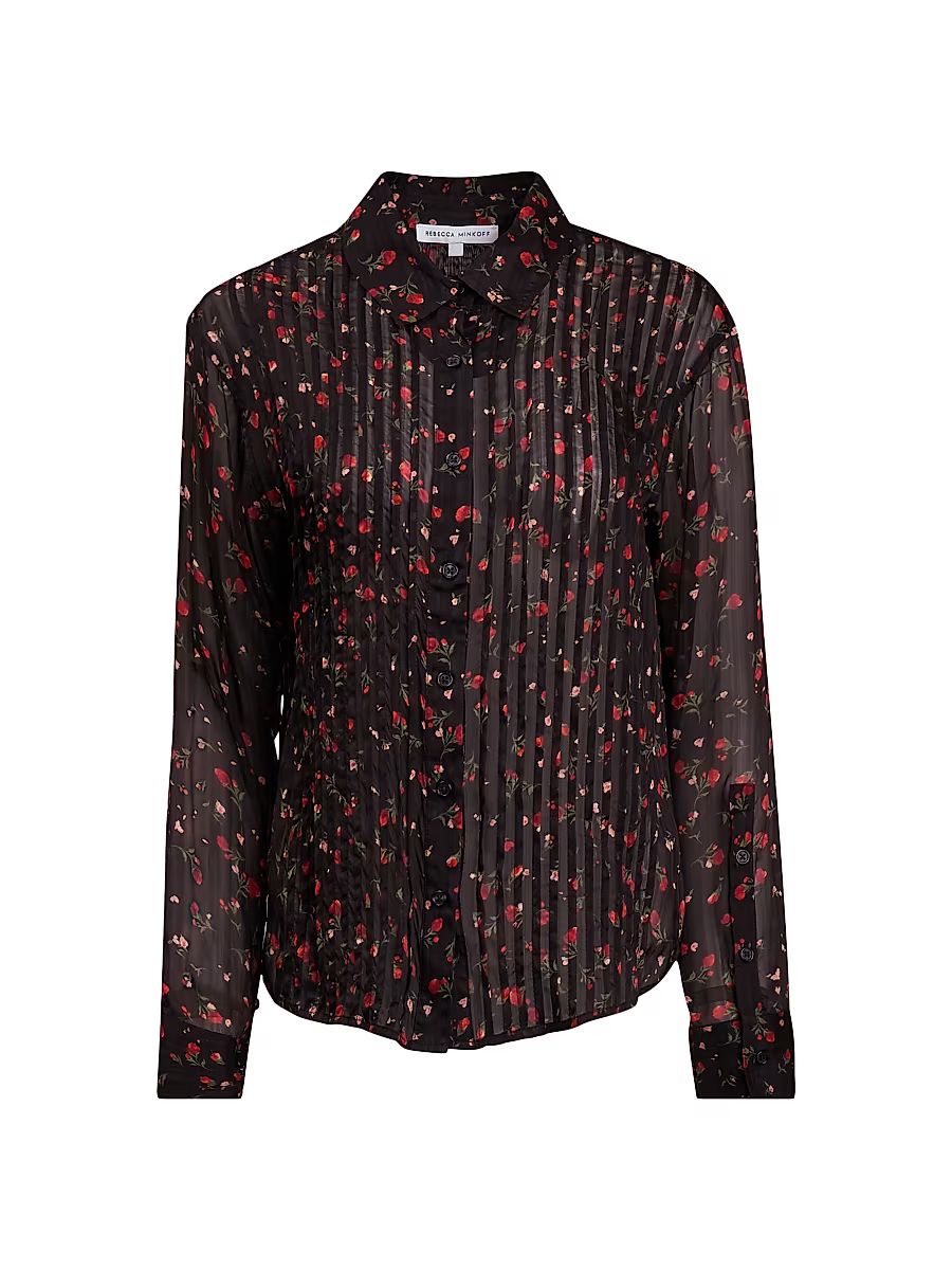 Women's Liz Floral Pintuck Shirt - Rose Ditsy - Size Medium