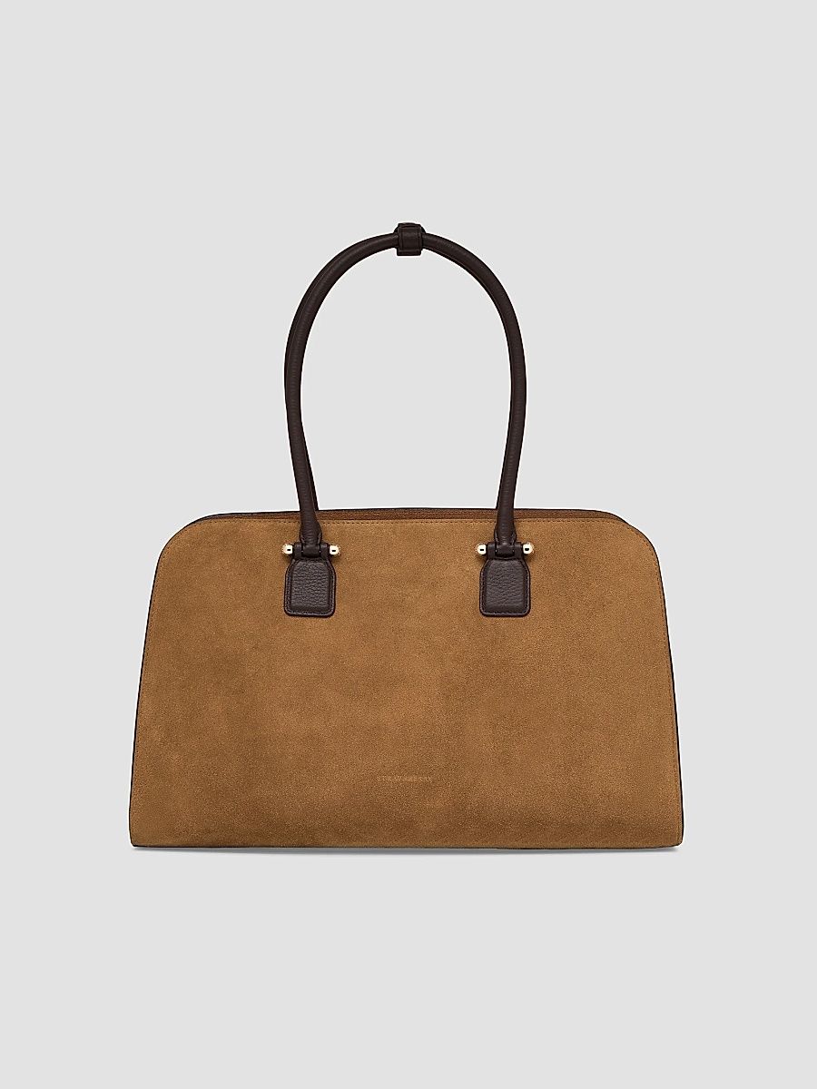 Women's Georgia Maxi Suede Shoulder Bag - Toffee Espresso