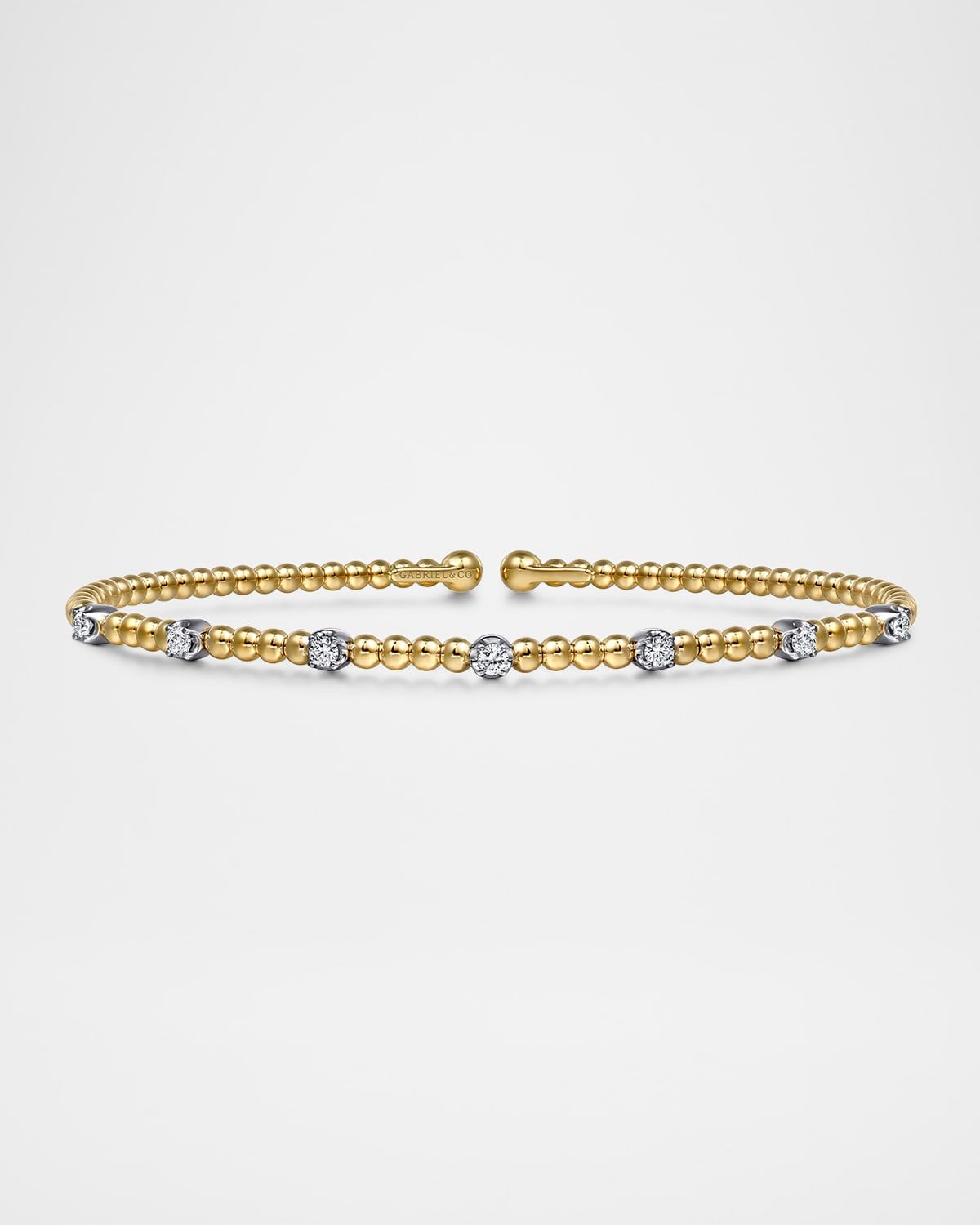 14K Gold Bujukan Diamond Stations Bangle
