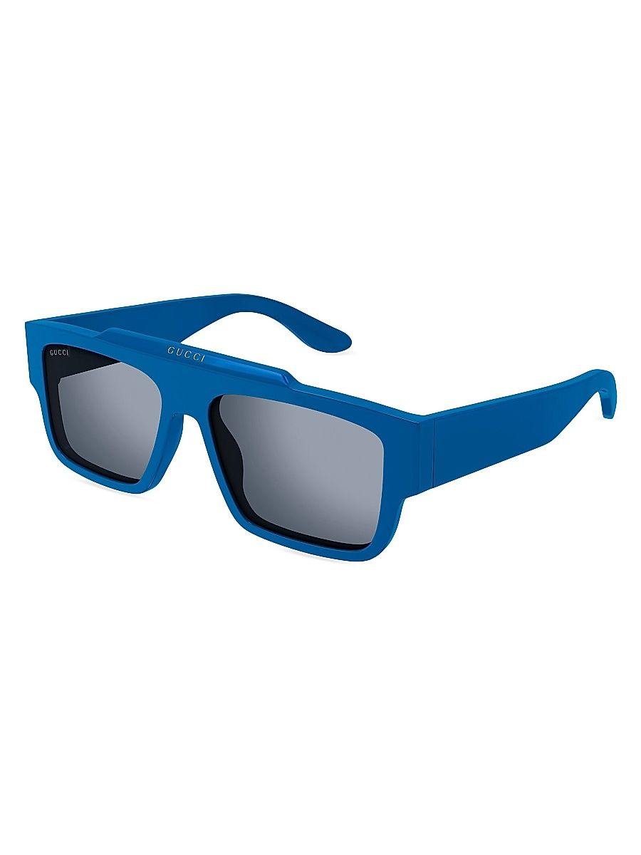 Men's Faceted Specs Squared Recycled Acetate Sunglasses - Light Blue