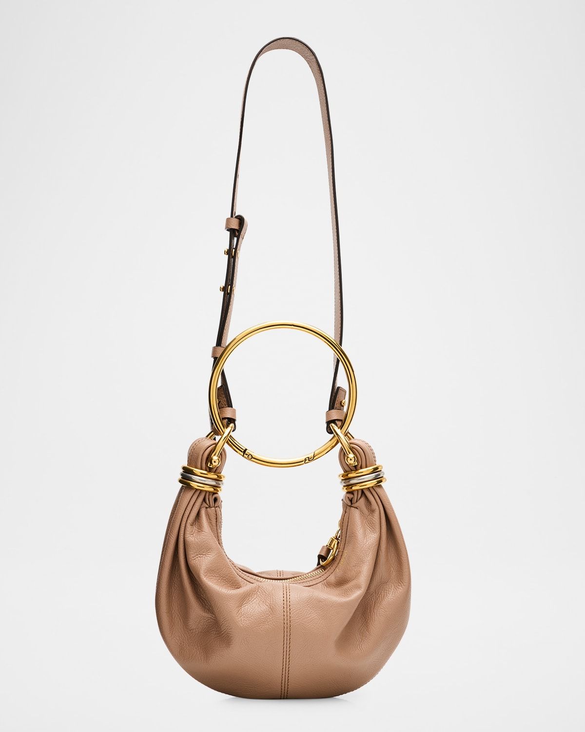 Mini Bracelet Grained Leather Shoulder Bag