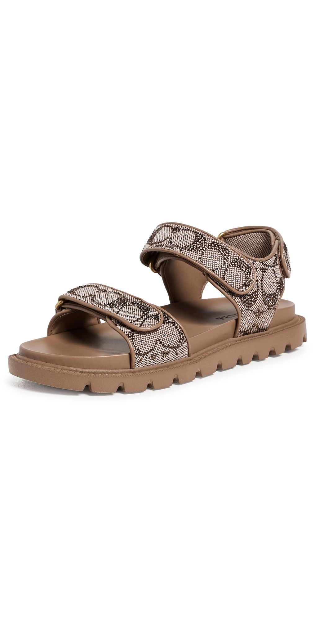 Coach Brynn Sandals Tan Crystal Signature 10
