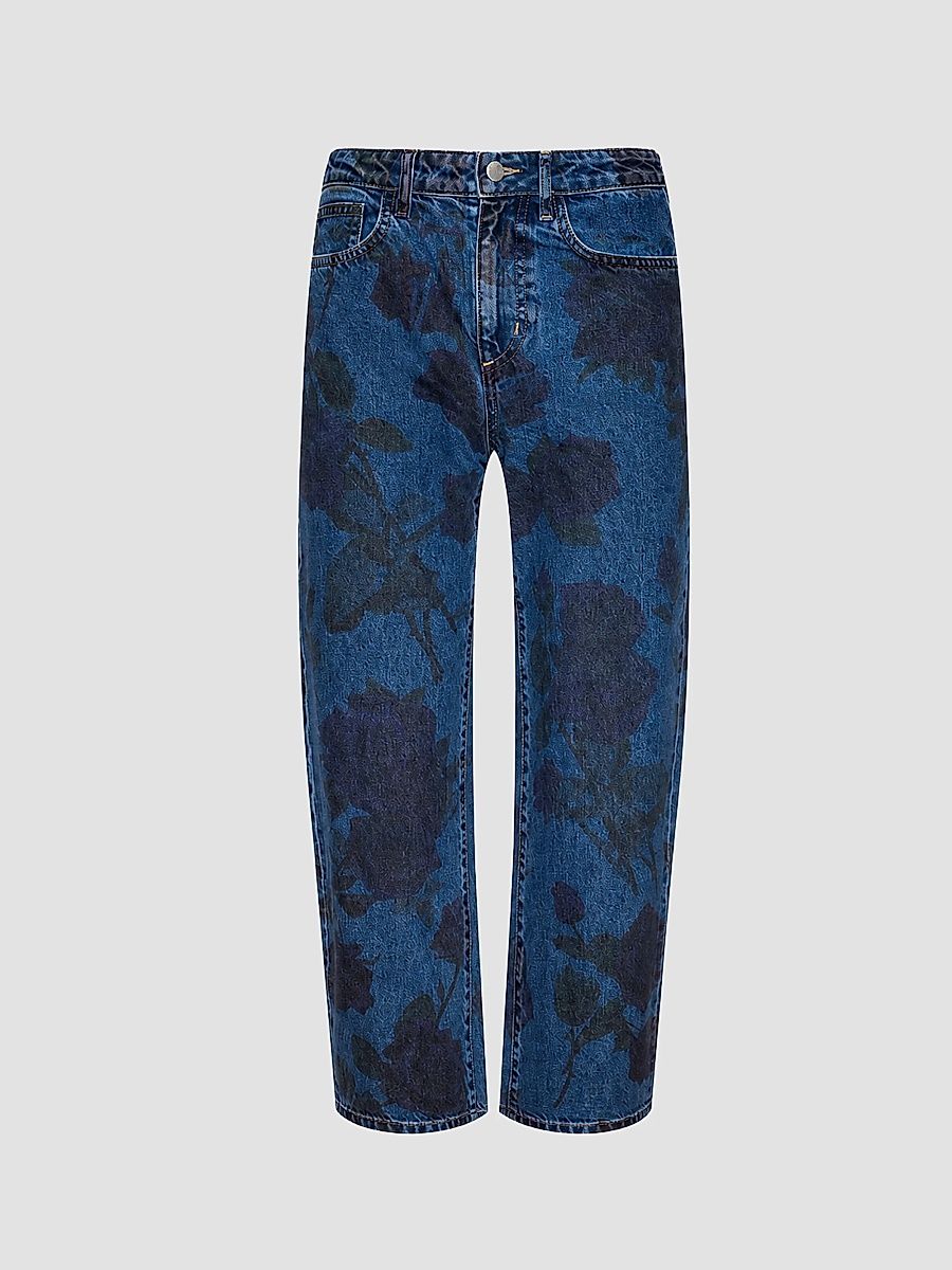 L'AGENCE Women's Mallis High-Rise Bow-Leg Crop Jeans - Burgundy Romantic Rose - Size 32