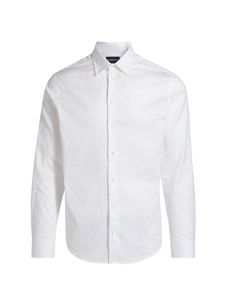 Men's Tonal Cotton Shirt - White - Size XXL