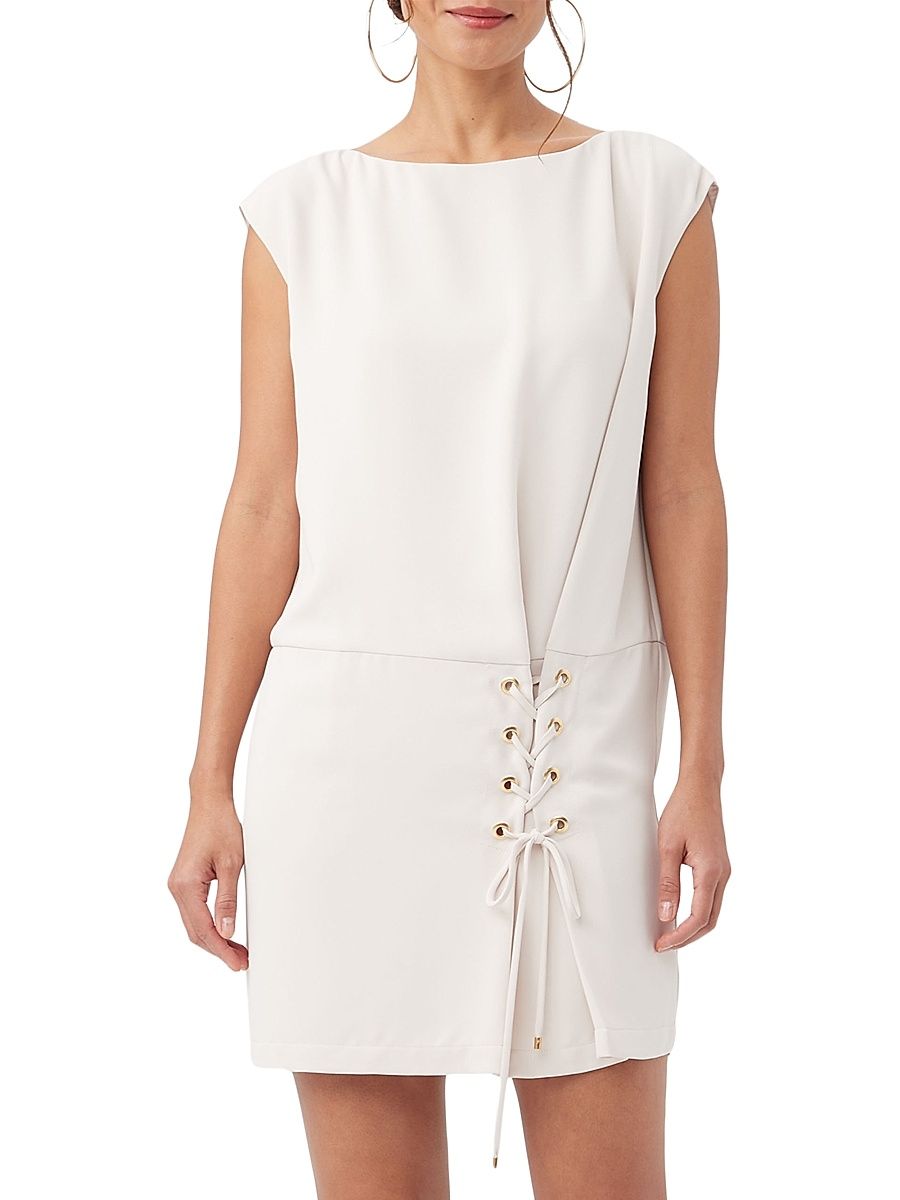 Women's Pacifica Lace-Up Minidress - Ecru - Size 10