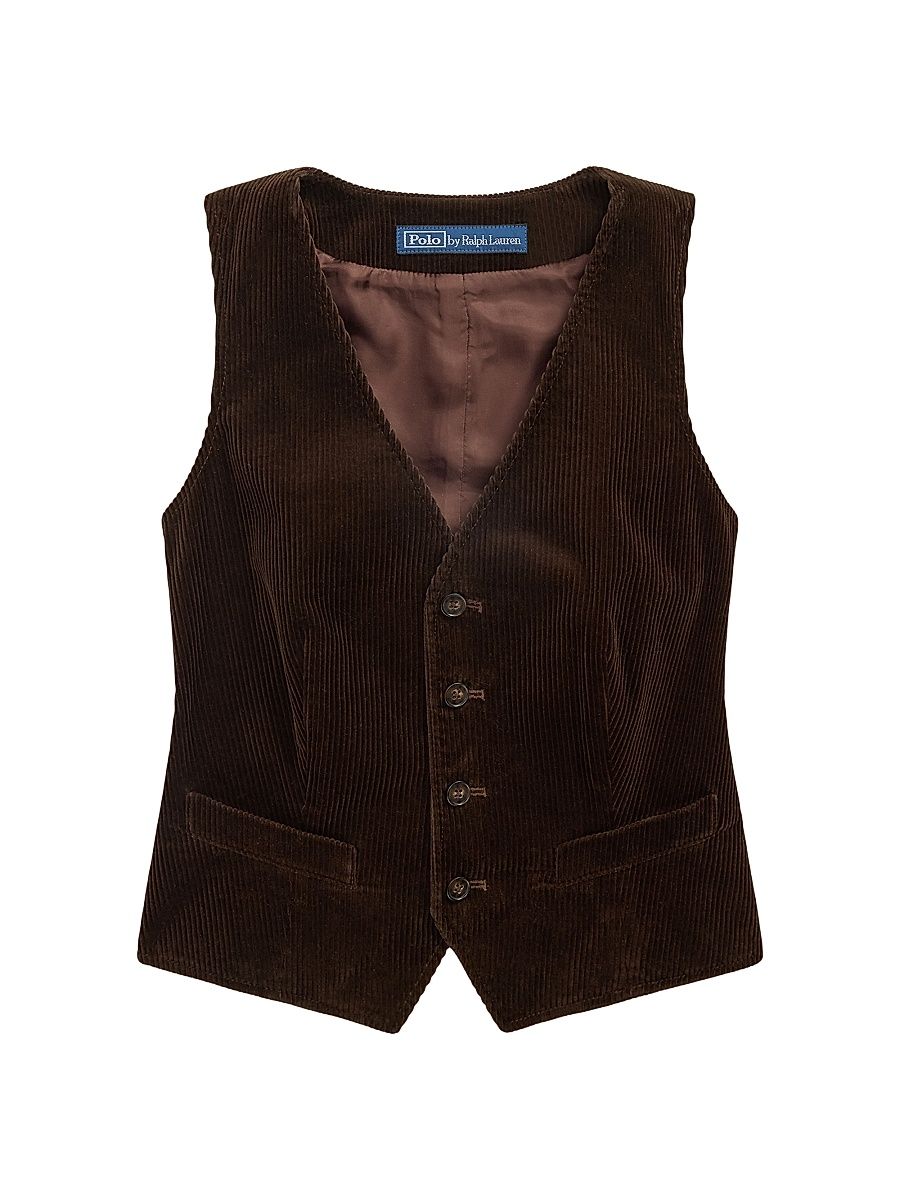 Women's Wale Corduroy Vest - Brown - Size 12