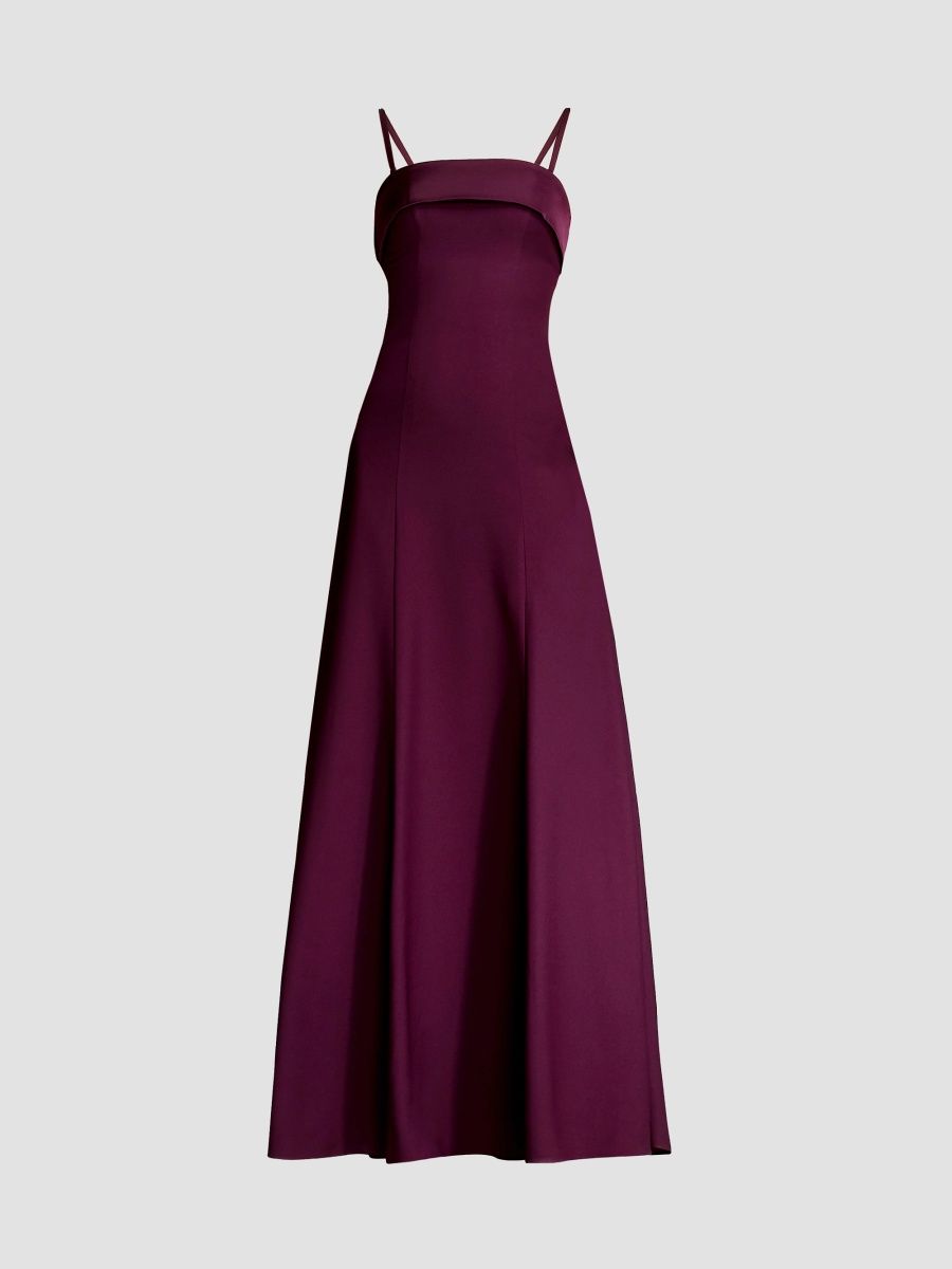 Dress The Population Women's Luciella Satin A-Line Gown - Dark Cherry - Size XXL
