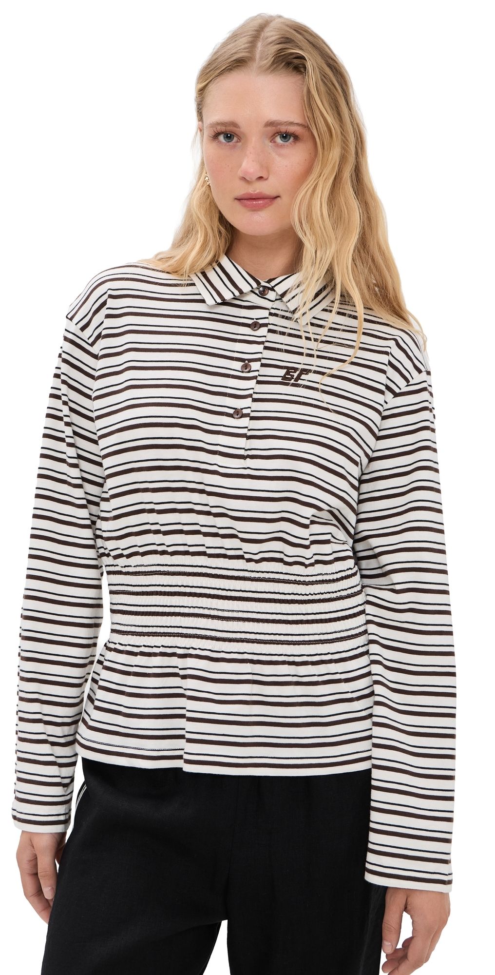 BAUM UND PFERDGARTEN Josefin Tee Coffee Bean Stripe M
