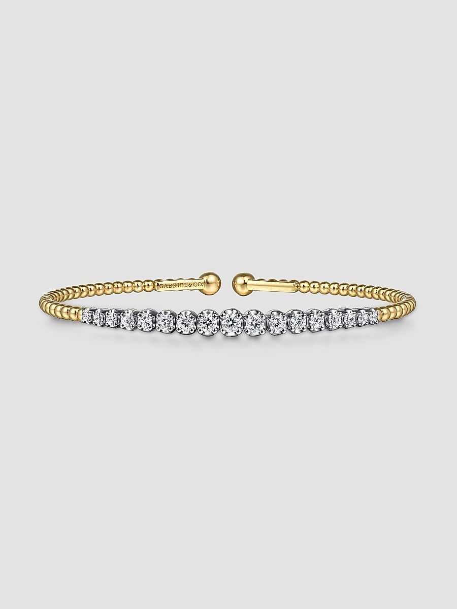 Gabriel & Co Women's Bujukan Buttercup Two-Tone 14K Gold & 0.75 TCW Diamond Beaded Cuff - Yellow Gold