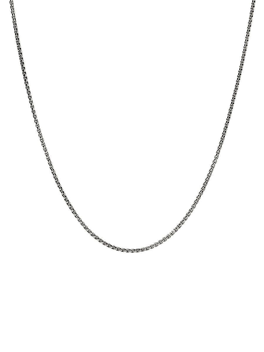 Men's Sterling Silver Box Chain Necklace/1.6MM - Sterling Silver - Size 20