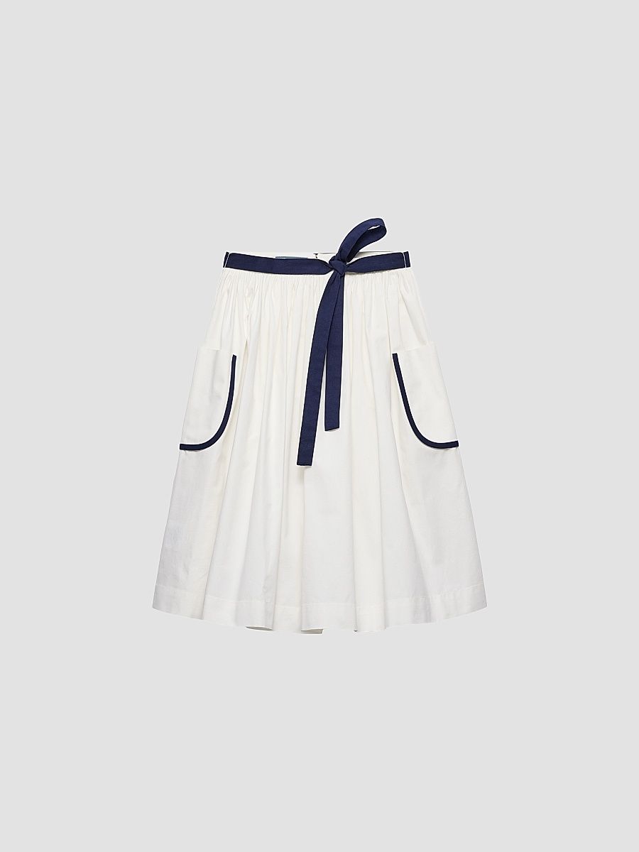 Women's Slubbed Toile Skirt - White - Size 6