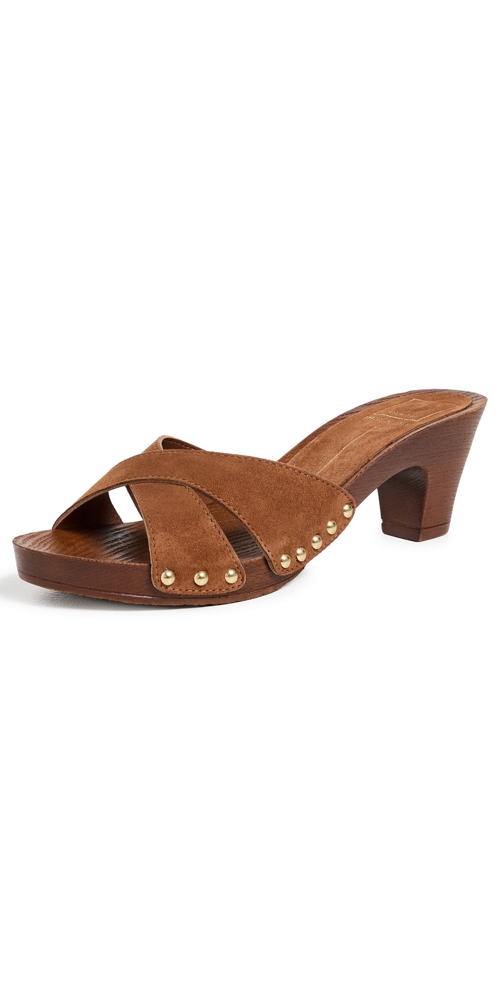 Dolce Vita Averie Nubuck Leather Clogs Brown 6.5