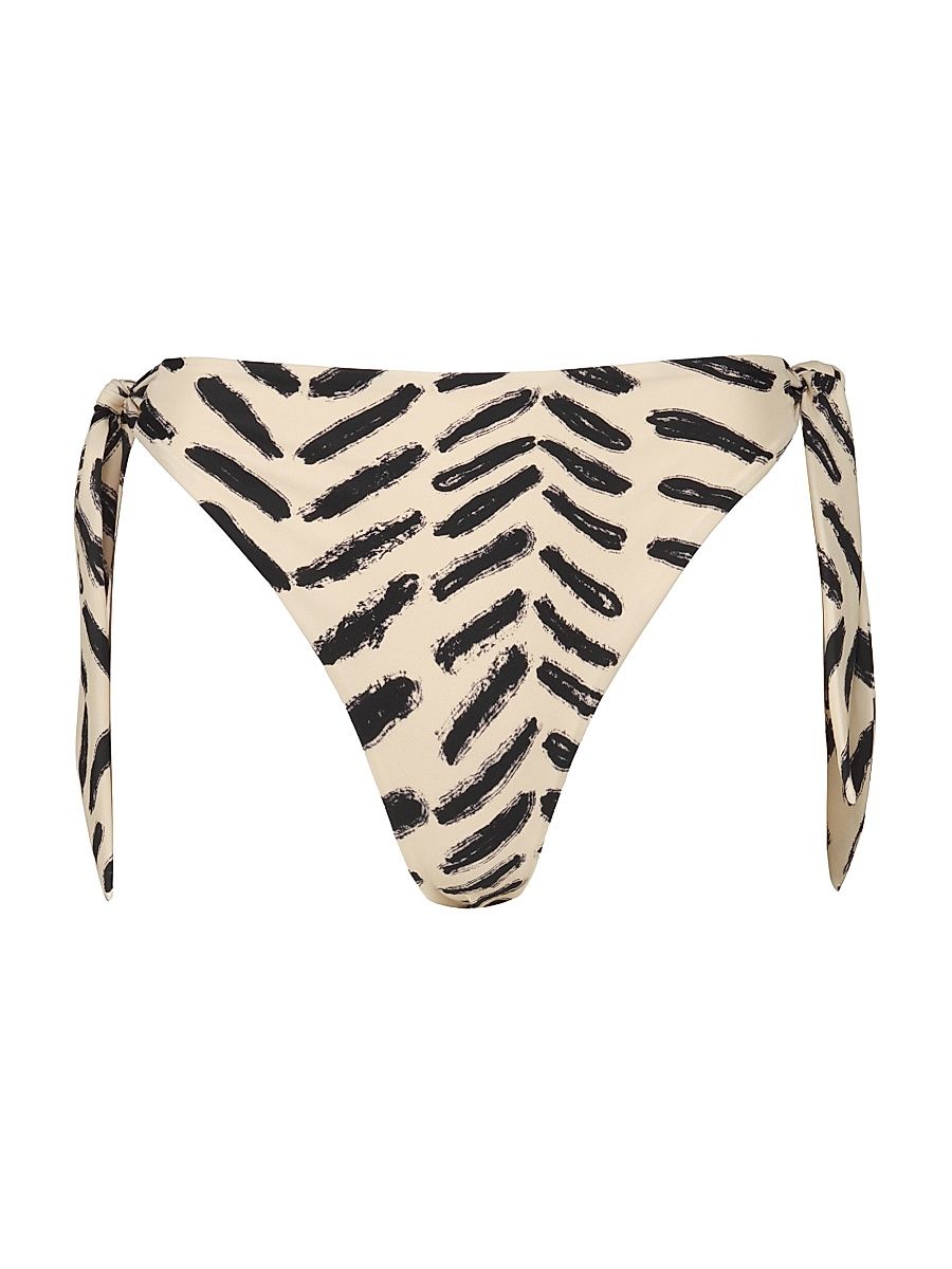 Women's Vintage Existentialism Bikini Bottom - Ecru Black - Size Large