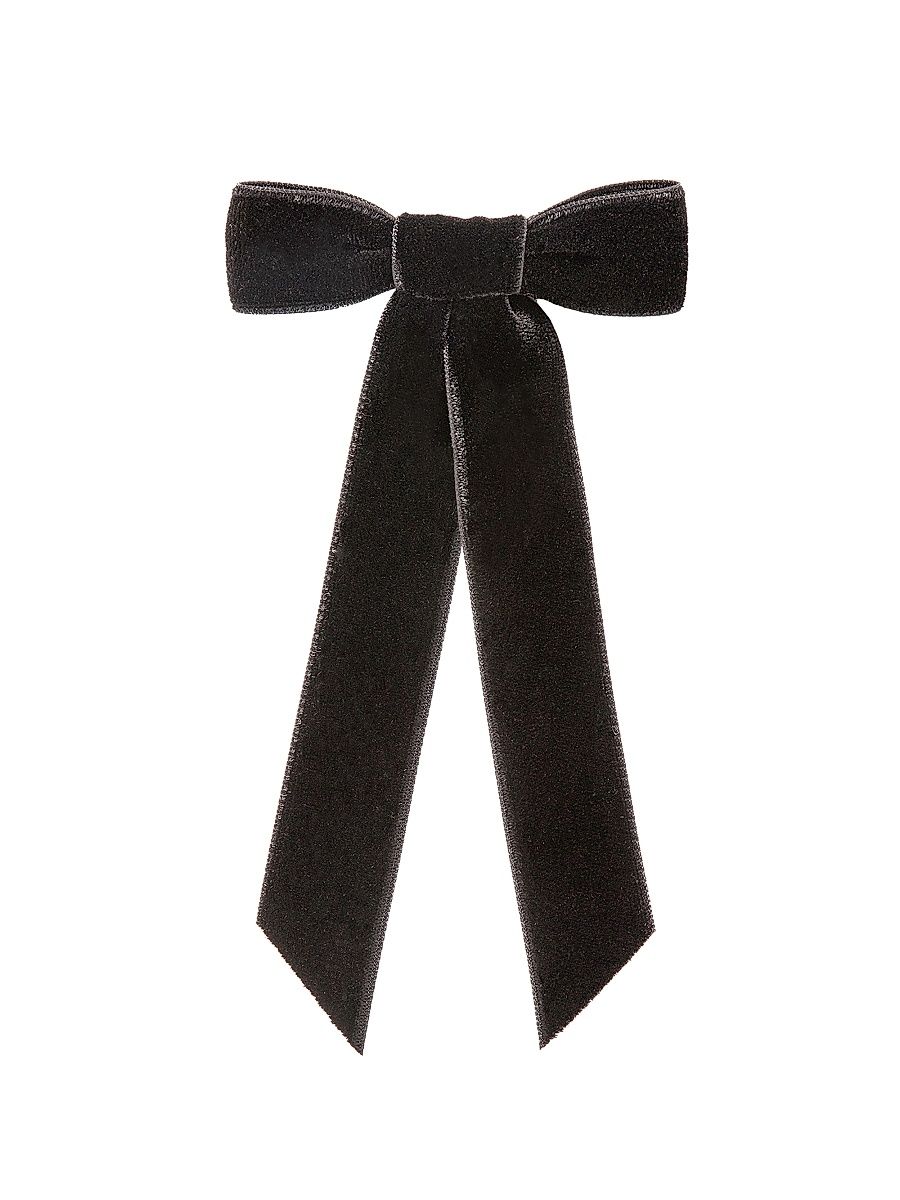Women's Core Velvet Bow Barrette - Black