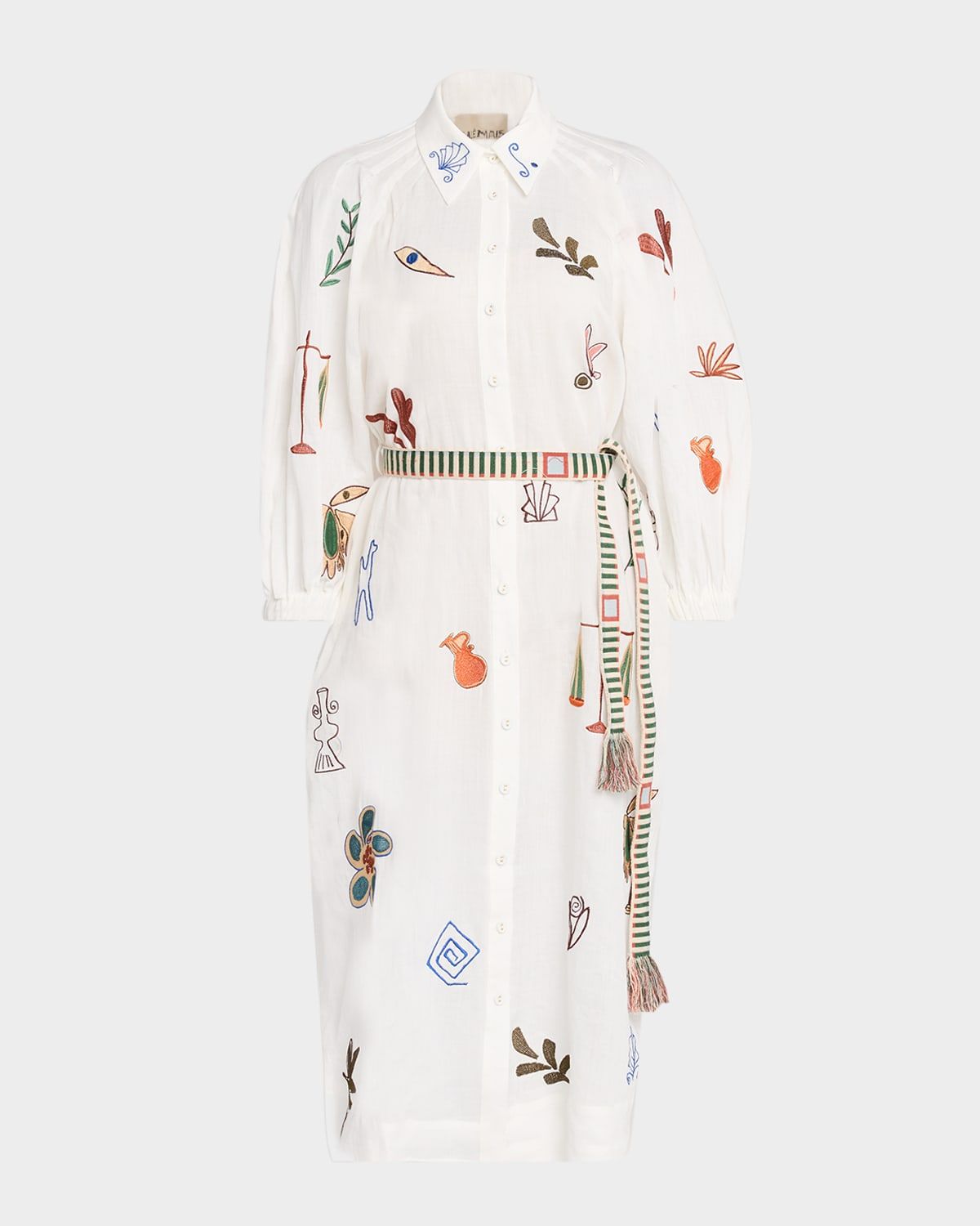 Mina Embroidered Midi Shirtdress
