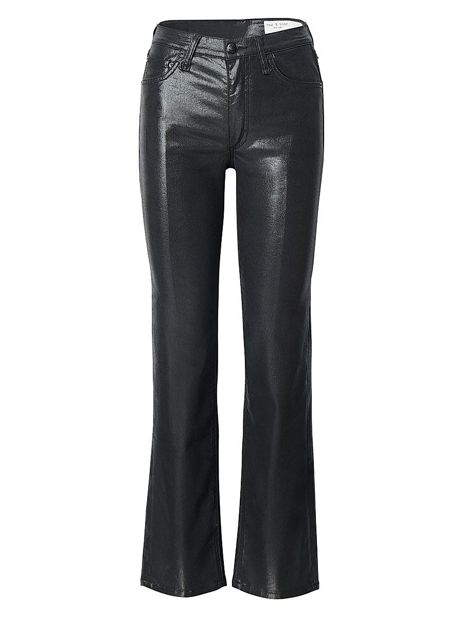 Women's Flexi Harlow Full Straight-Leg Pants - Black Coated - Size 27