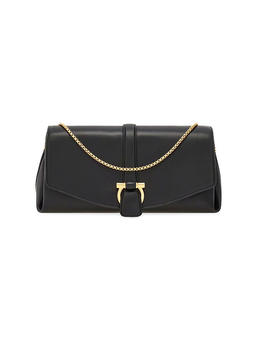 Women's Medium New Line Leather Shoulder Bag - Nero